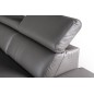 Canapé d'angle relax en 100% tout cuir épais de luxe italien avec relax électrique, 5/6 places KASTER, taupe, angle droit