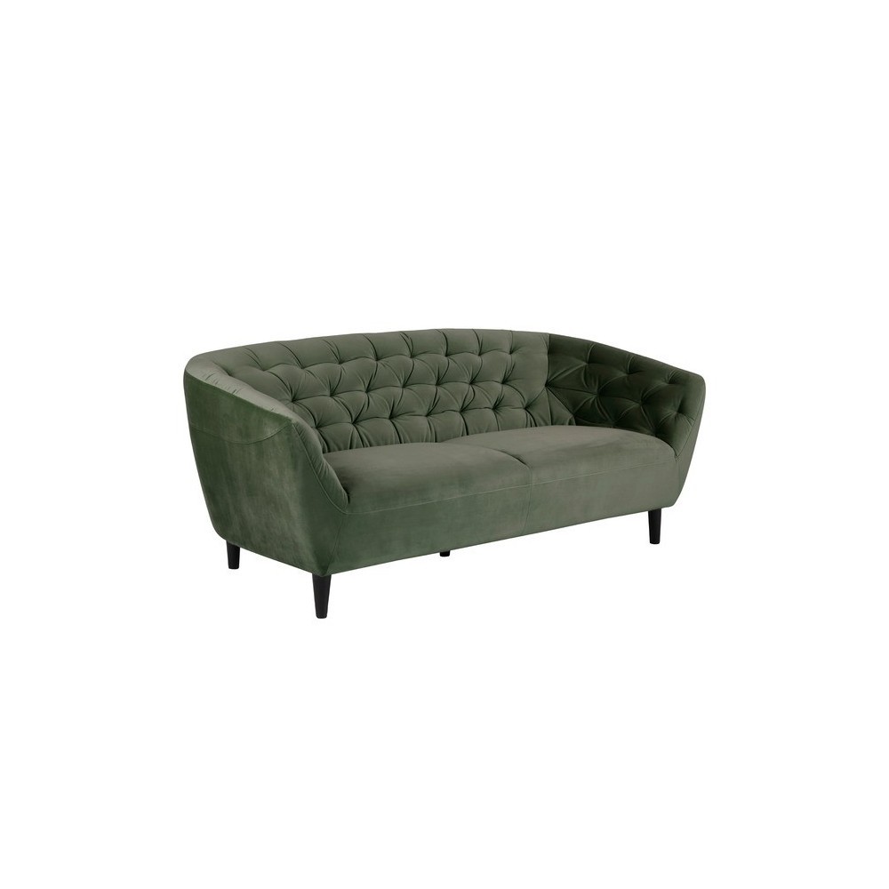 Canapé 3 places en tissu matelassé Rita coloris vert