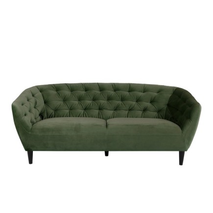 Canapé 3 places en tissu matelassé Rita coloris vert