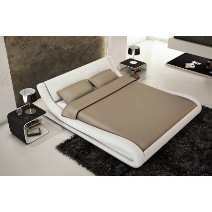 Lit en cuir italien de luxe DREAM, blanc, 160x200