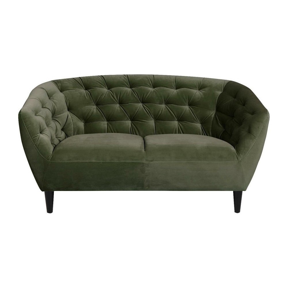 Canapé 2 places en tissu matelassé Rita coloris vert