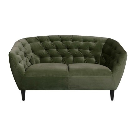 Canapé 2 places en tissu matelassé Rita coloris vert