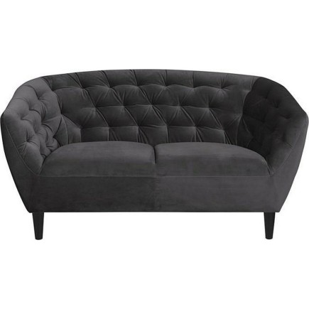 Canapé 2 places en tissu matelassé Rita coloris gris foncé