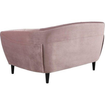 Canapé 2 places en tissu matelassé Rita coloris rose pale