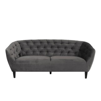 Canapé 3 places en tissu matelassé Rita coloris gris foncé