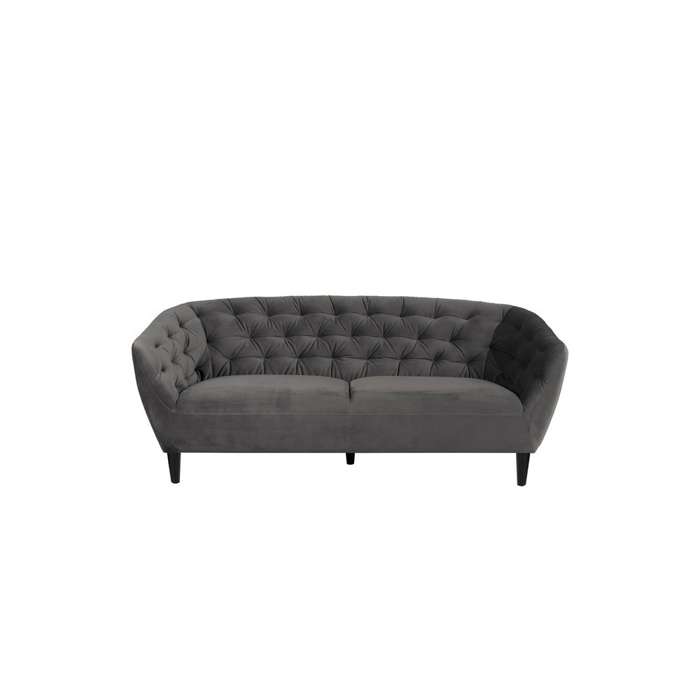 Canapé 3 places en tissu matelassé Rita coloris gris foncé, Vert
