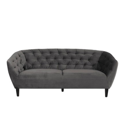 Canapé 3 places en tissu matelassé Rita coloris gris foncé