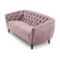 Canapé 3 places en tissu matelassé Rita coloris rose pale