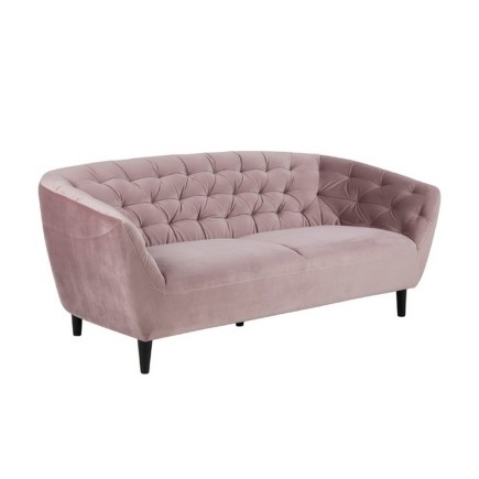 Canapé 3 places en tissu matelassé Rita coloris rose pale