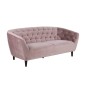 Canapé 3 places en tissu matelassé Rita coloris rose pale