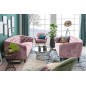 Canapé 3 places en tissu matelassé Rita coloris rose pale
