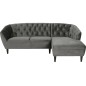 Canapé d'angle en tissu matelassé de qualité Rita coloris gris foncé, angle droit, 4 places