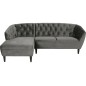 - Canapé d'angle en tissu matelassé de qualité Rita coloris gris foncé, angle gauche, 4 places