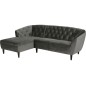 - Canapé d'angle en tissu matelassé de qualité Rita coloris gris foncé, angle gauche, 4 places
