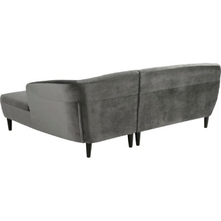 - Canapé d'angle en tissu matelassé de qualité Rita coloris gris foncé, angle gauche