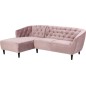 Canapé d'angle en tissu matelassé de qualité Rita coloris rose pale, angle gauche, 4 places Canapé d'angle en tissu matelassé de qualité Rita coloris rose pale, angle gauche, 4 places