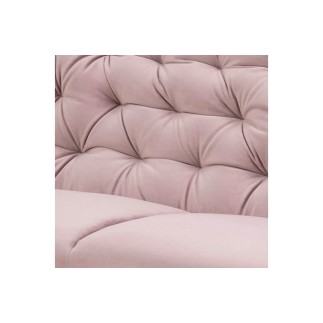 Canapé d'angle en tissu matelassé de qualité Rita coloris rose pale, angle gauche