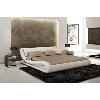 Lit en cuir italien de luxe DREAM, blanc