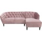 Canapé d'angle en tissu matelassé de qualité Rita coloris rose pale, angle droit, 4 places Canapé d'angle en tissu matelassé de qualité Rita coloris rose pale, angle droit, 4 places