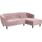 Canapé d'angle en tissu matelassé de qualité Rita coloris rose pale, angle droit, 4 places Canapé d'angle en tissu matelassé de qualité Rita coloris rose pale, angle droit, 4 places