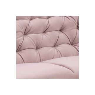 Canapé d'angle en tissu matelassé de qualité Rita coloris rose pale, angle droit