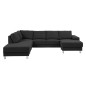 - Canapé d'angle en tissu de qualité CALVI, gris anthracite, angle gauche