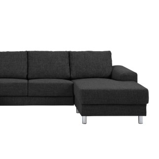 - Canapé d'angle en tissu de qualité CALVI, gris anthracite, angle gauche