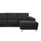 - Canapé d'angle en tissu de qualité CALVI, gris anthracite, angle gauche