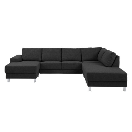 Canapé d'angle en tissu de qualité CALVI, gris anthracite, angle droit