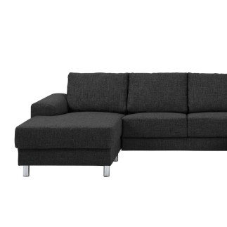 Canapé d'angle en tissu de qualité CALVI, gris anthracite, angle droit