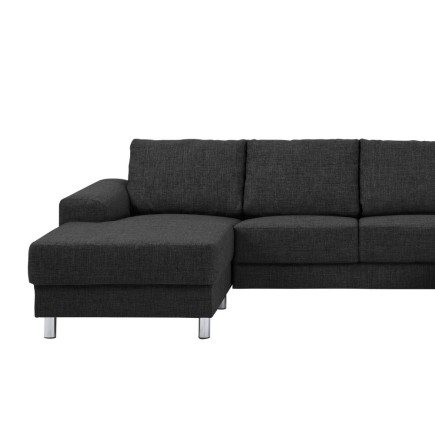 Canapé d'angle en tissu de qualité CALVI, gris anthracite, angle droit