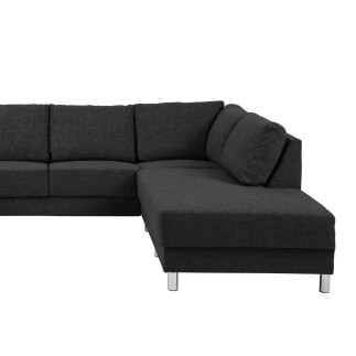 Canapé d'angle en tissu de qualité CALVI, gris anthracite, angle droit