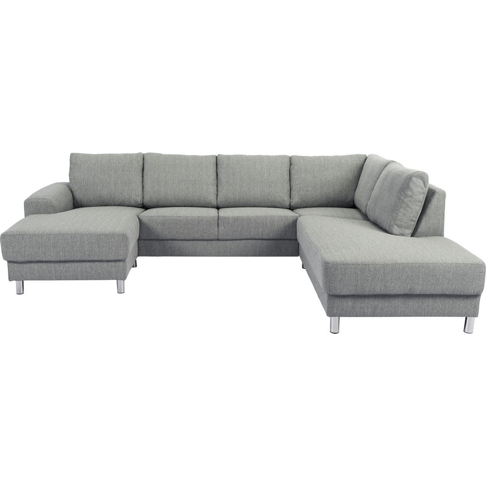 Canapé d'angle en tissu de qualité CALVI, gris clair, angle droit