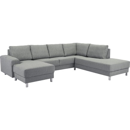 Canapé d'angle en tissu de qualité CALVI, gris clair, angle droit
