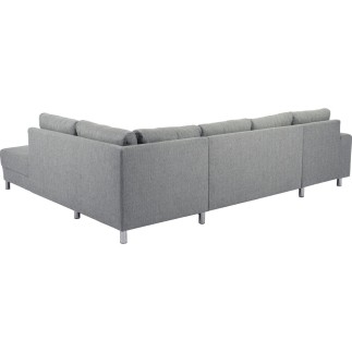 Canapé d'angle en tissu de qualité CALVI, gris clair, angle droit