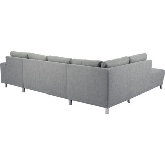 Canapé d'angle en tissu de qualité CALVI, gris clair, angle gauche