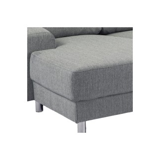 Canapé d'angle en tissu de qualité CALVI, gris clair, angle gauche