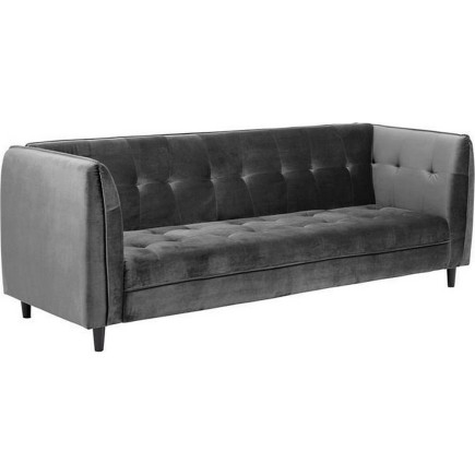 Canapé 3 places avec couchage en tissu Josty couleur gris foncé