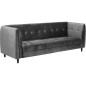 Canapé 3 places avec couchage en tissu Josty couleur gris foncé