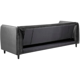 Canapé 3 places avec couchage en tissu Josty couleur gris foncé