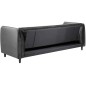 Canapé 3 places avec couchage en tissu Josty couleur gris foncé