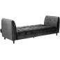 Canapé 3 places avec couchage en tissu Josty couleur gris foncé