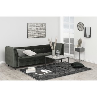 Canapé 3 places avec couchage en tissu Josty couleur gris foncé