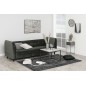 Canapé 3 places avec couchage en tissu Josty couleur gris foncé