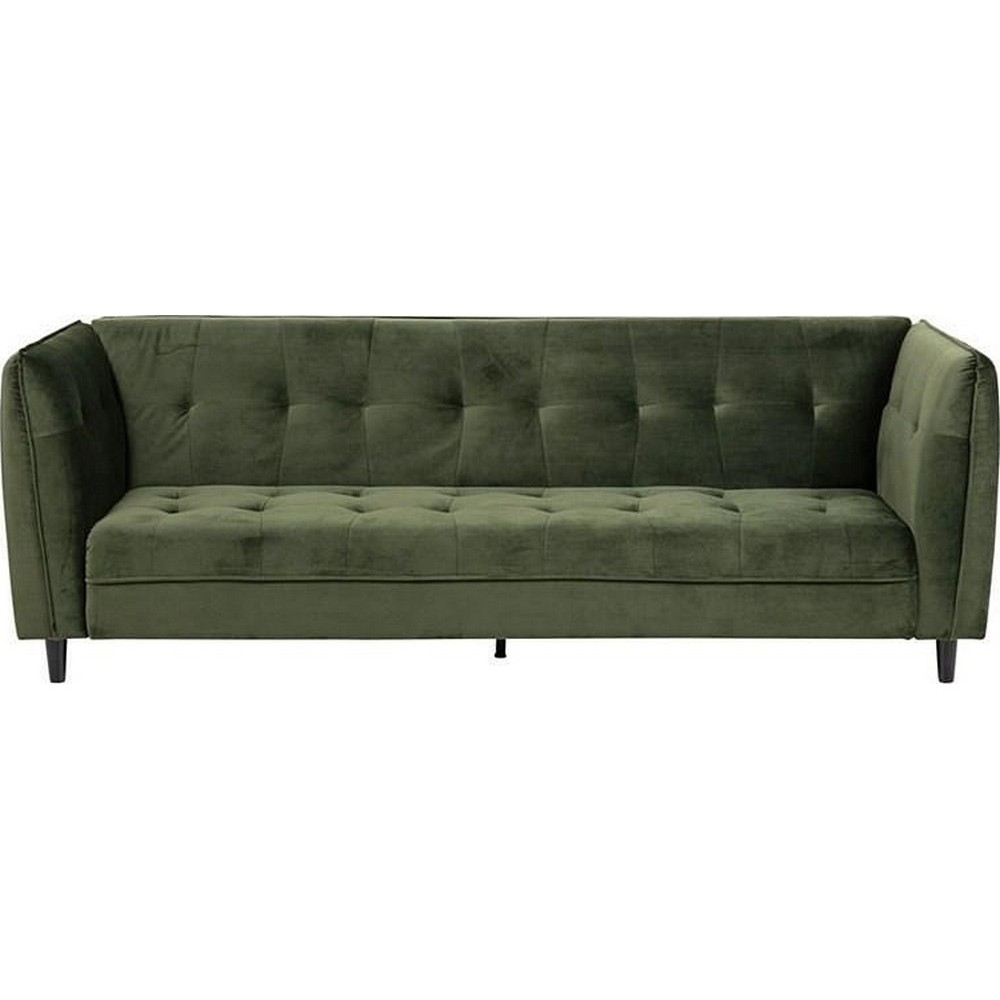 Canapé 3 places avec couchage en tissu Josty couleur vert forêt
