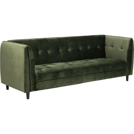 Canapé 3 places avec couchage en tissu Josty couleur vert forêt