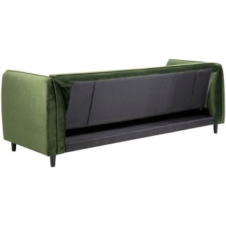 Canapé 3 places avec couchage en tissu Josty couleur vert forêt