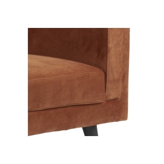 Canapé 2 places en tissu de qualité MONTERO, couleur : marron cuivre