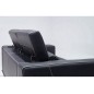 Ensemble Canapé 3 places et 2 places en cuir italien buffle VEGA, gris foncé avec surpiqure gris clair