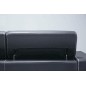 Ensemble Canapé 3 places et 2 places en cuir italien buffle VEGA, gris foncé avec surpiqure gris clair